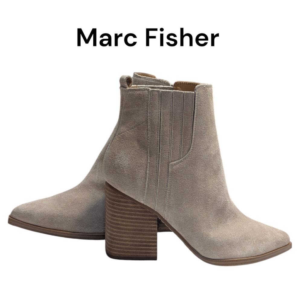 Marc Fisher | Women's Oshay Pointed Toe Ankle Boots | Tan | 4" Heel | 11M